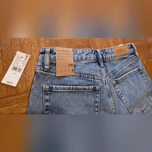 PACSUN High Rise Denim Festival Shorts Size 26 - Picture 3 of 8